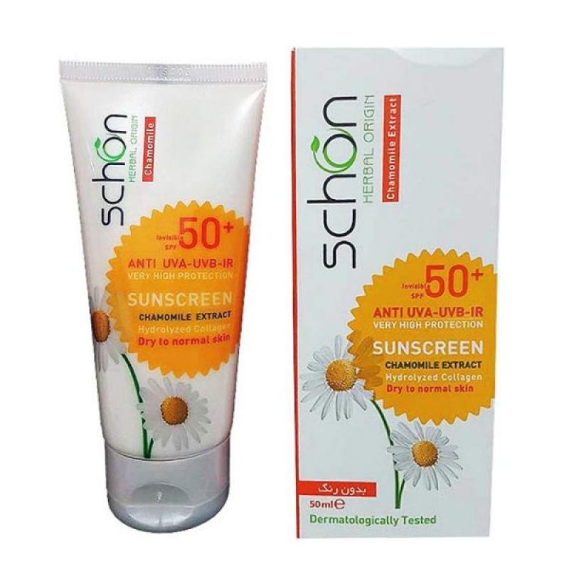 کرم ضد آفتاب بی رنگ مناسب پوست خشک تا نرمال +SPF50 شون