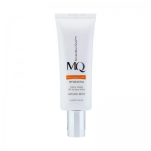 کرم ضدآفتاب فاقد چربی ام کيو spf50 بژ‌ طبيعی حجم 55 میل