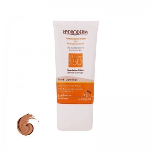 هیدرودرم ضدآفتاب SPF50 فاقد چربی بژ روشن