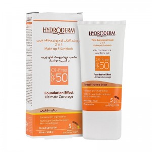 هیدرودرم ضدآفتاب SPF50 فاقد چربی بژ طبیعی