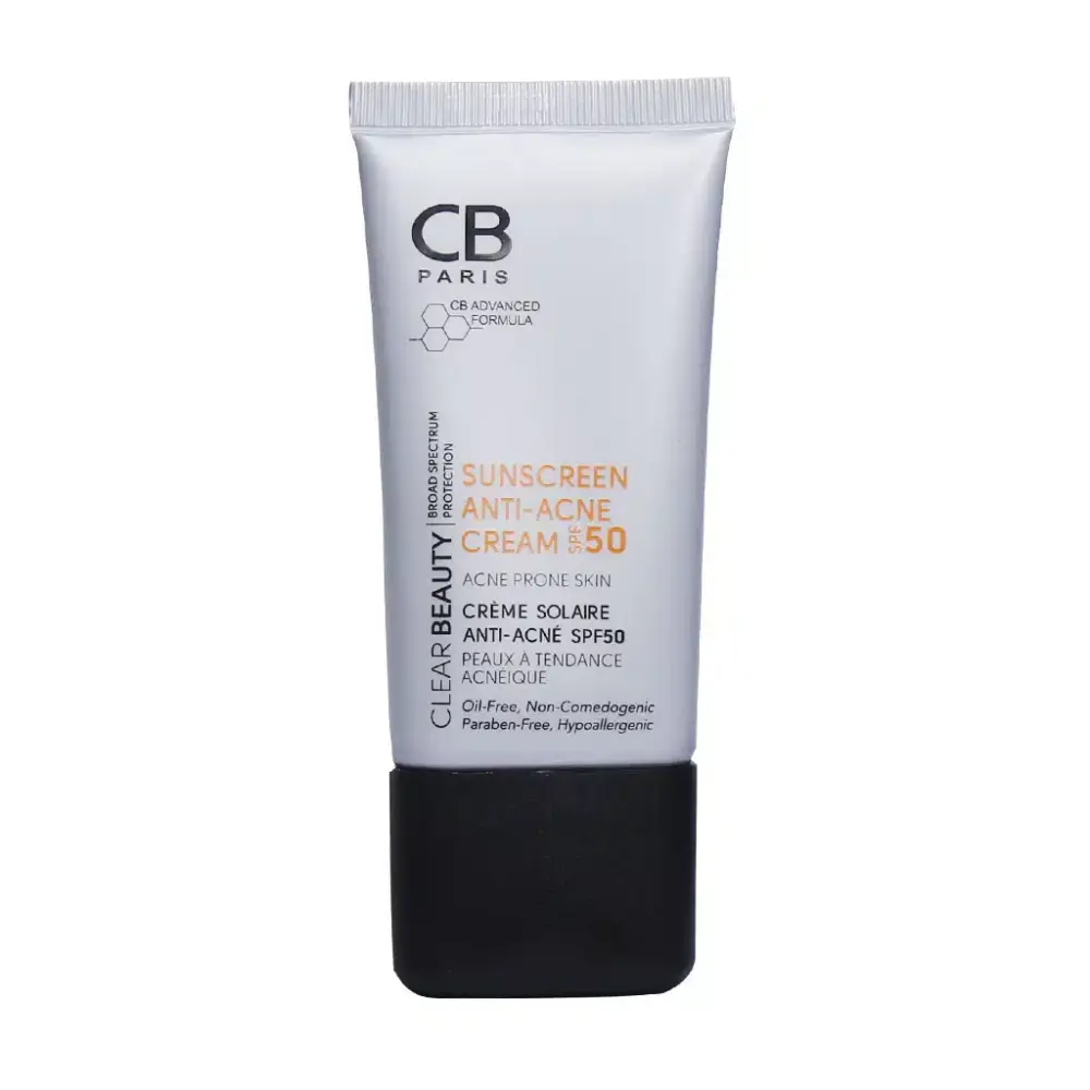 کرم ضد آفتاب بی رنگ سی بی SPF50 مناسب پوست چرب - تصویر 1