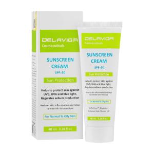 کرم ضد آفتاب پوست های معمولی تا چرب SPF50 دلاویگا