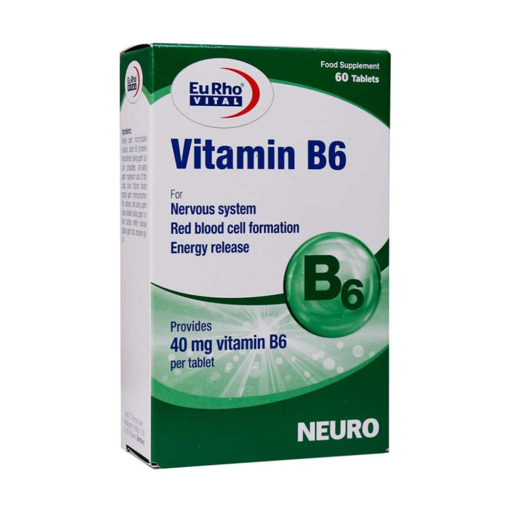 قرص ویتامین B6 یوروویتال 60 عدد - تصویر 1