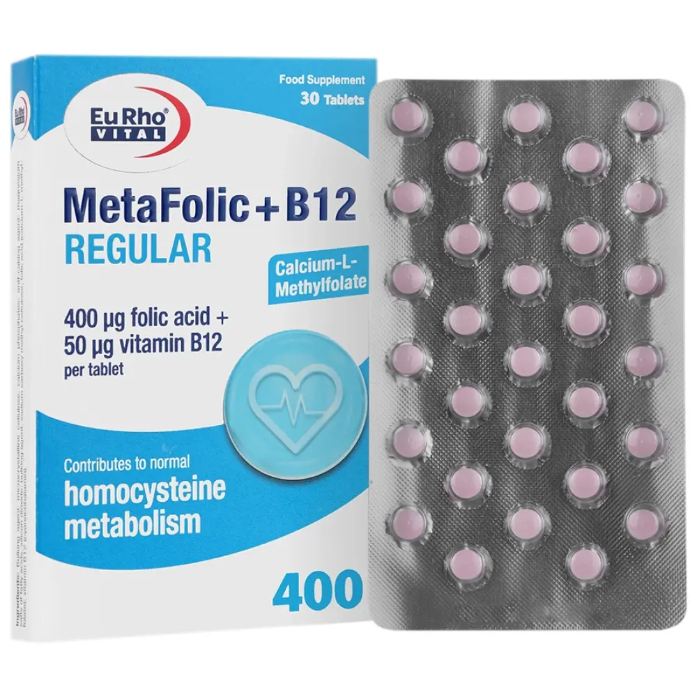 قرص متافولیک + ب 12 رگولار یوروویتال 30 عدد - تصویر 1