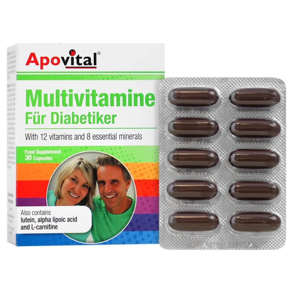 کپسول مولتی ویتامین افراد دیابتی آپوویتال 30 عدد - تصویر 1