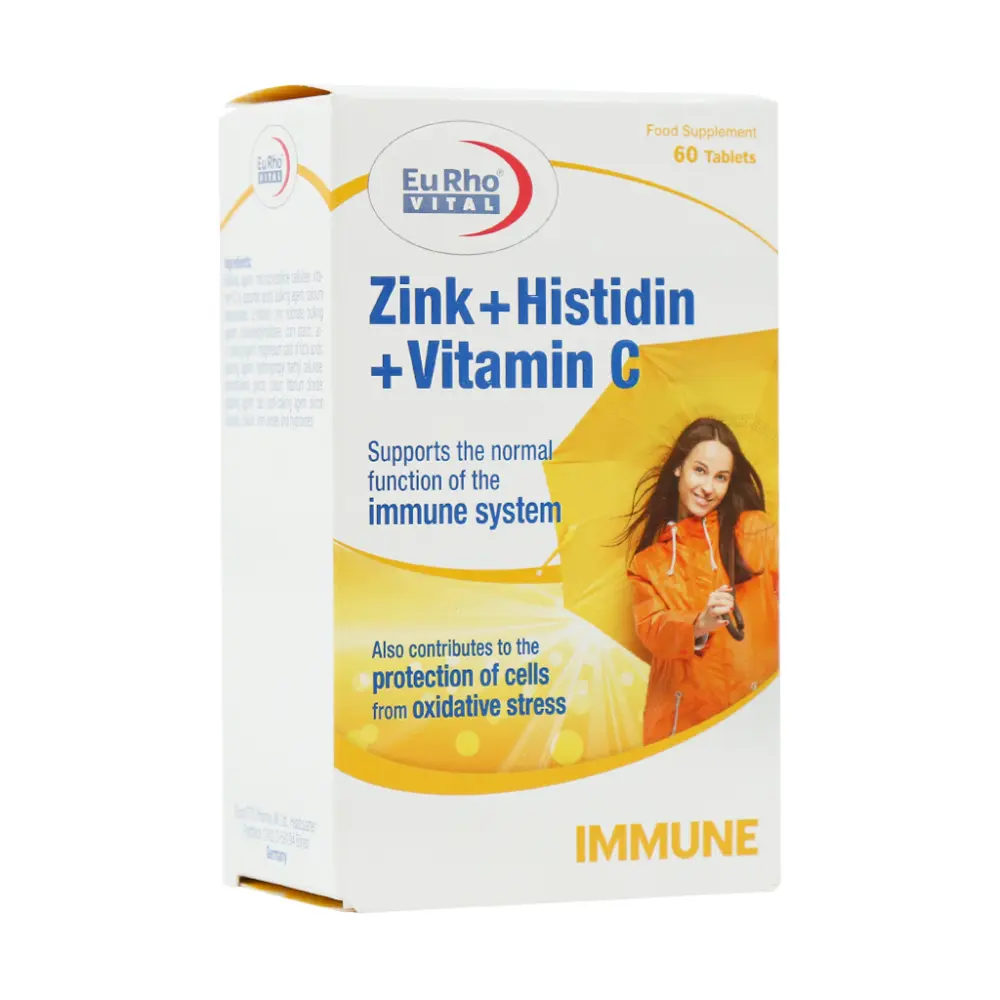 قرص زینک هیستیدین و ویتامین C یوروویتال 60 عدد - تصویر 1