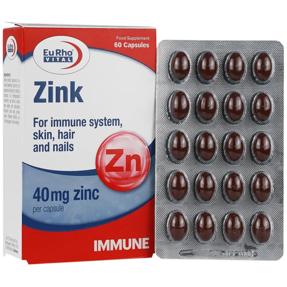 کپسول زینک یوروویتال 40 میلی گرم 60 عدد - تصویر 1