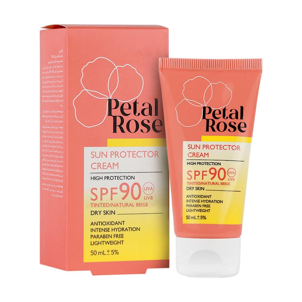 کرم ضدآفتاب پتال رز مناسب پوست خشک SPF90 (تینت بژ طبیعی) 50mL - تصویر 1