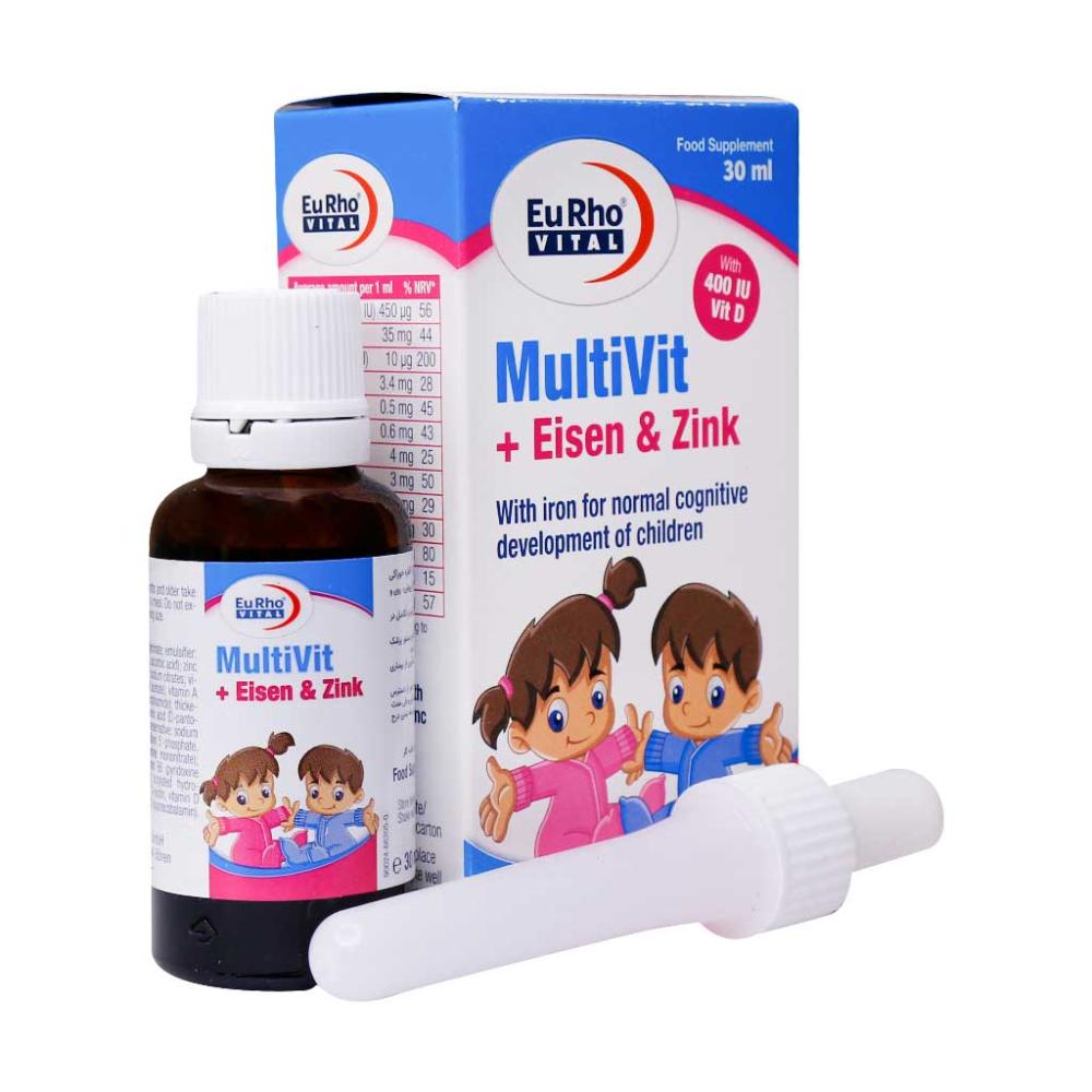 قطره مولتی ویت آیزن و زینک یوروویتال 30 میلی لیتر - تصویر 1