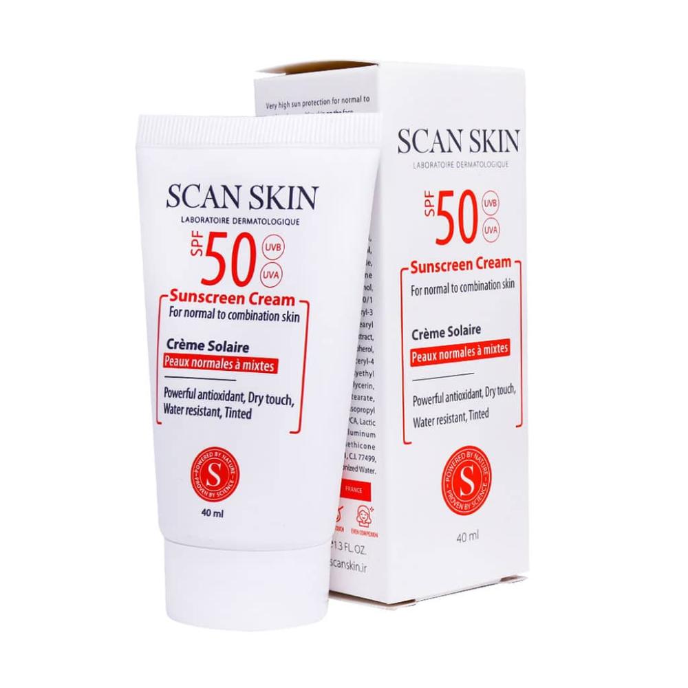کرم ضد آفتاب بی رنگ اسکن اسکین SPF50 مناسب پوست نرمال و مختلط 40 میلی لیتر - تصویر 1