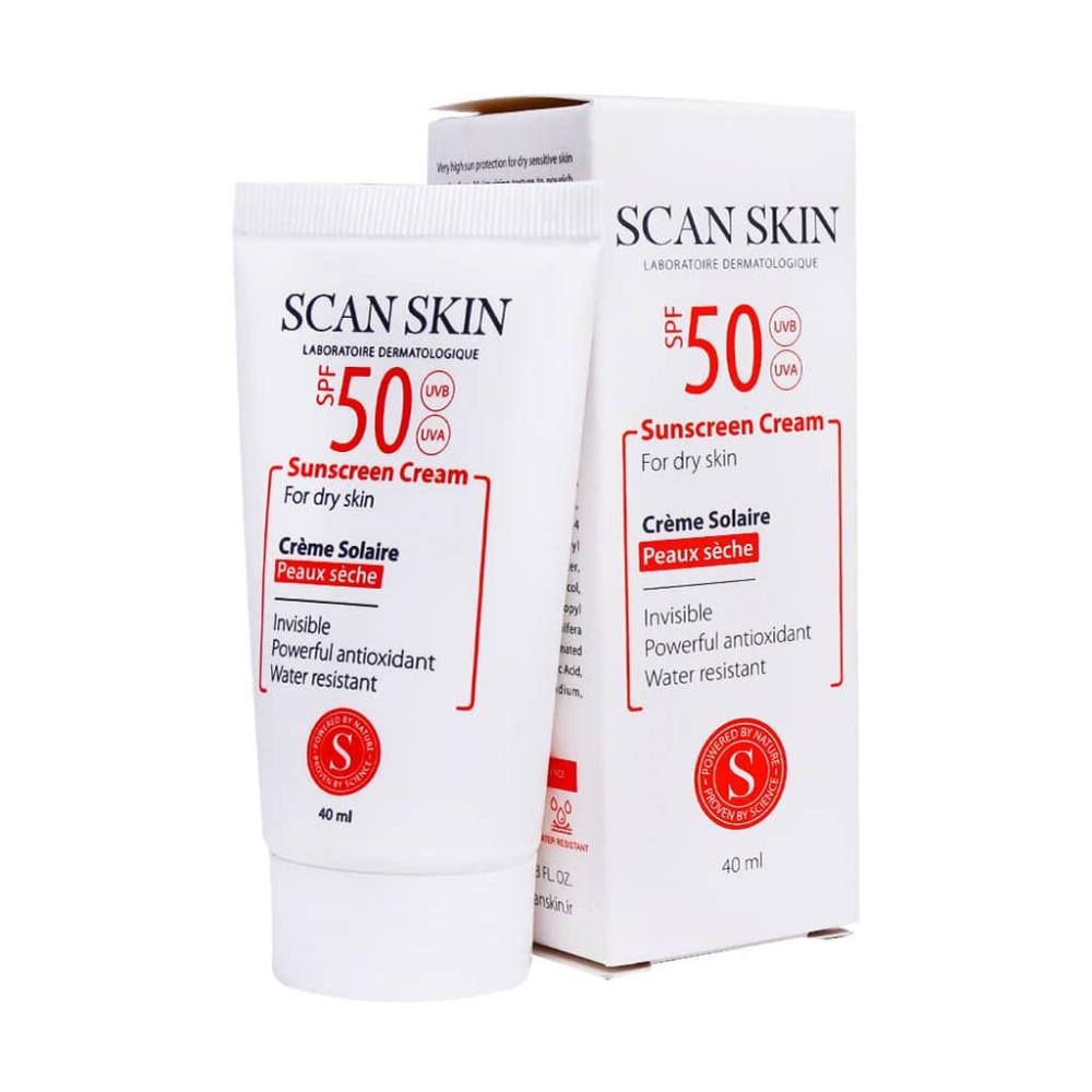 کرم ضد آفتاب بی رنگ اسکن اسکین SPF50 مناسب پوست خشک 40 میلی لیتر - تصویر 1