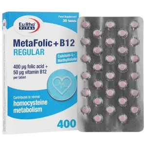 قرص متافولیک + ب 12 رگولار یوروویتال 30 عدد