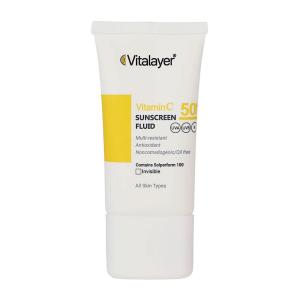 فلوئید ضد آفتاب SPF50 حاوی ویتامین C ویتالیر 50 میلی لیتر