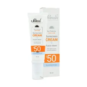 کرم ضد آفتاب فیوژن واتر انواع پوست SPF50 ثمین 50 میلی لیتر