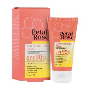 کرم ضدآفتاب پتال رز مناسب پوست خشک SPF90 (تینت بژ طبیعی) 50mL