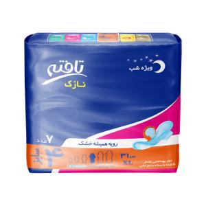 نوار بهداشتی تافته مدل بالدار نازک ویژه شب 7 عددی