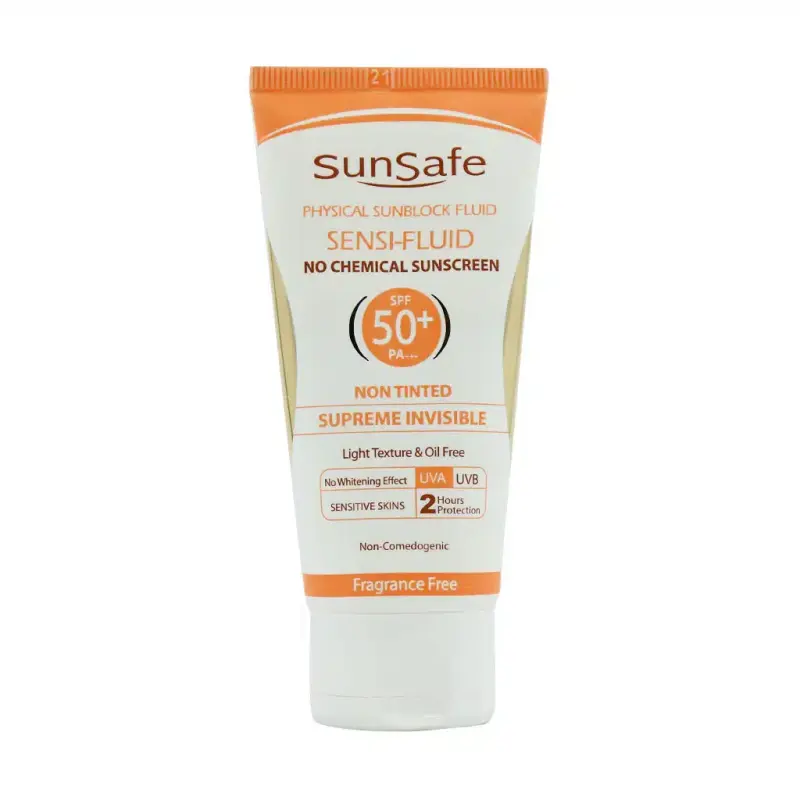 فلوئید ضد آفتاب SPF50+ فیزیکال سان سیف مناسب پوست ‌های حساس 50 میلی لیتر - تصویر 1
