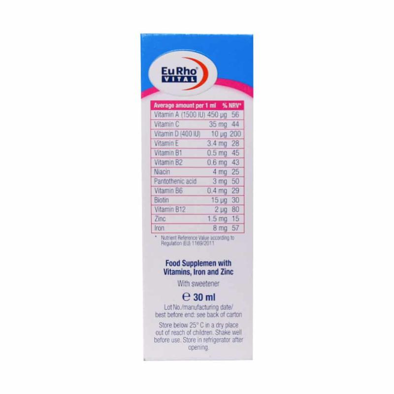 قطره مولتی ویت آیزن و زینک یوروویتال 30 میلی لیتر - تصویر 3