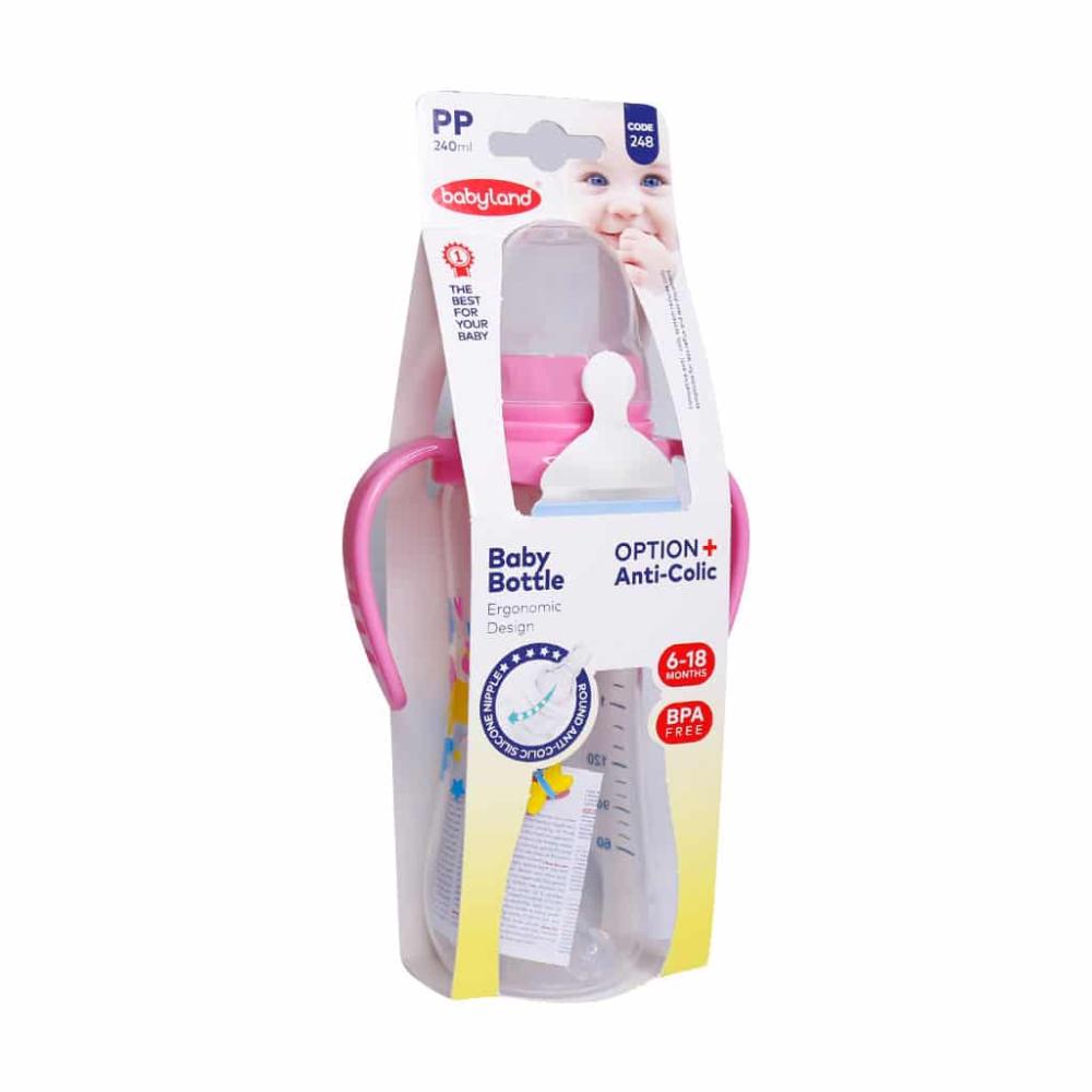 شیشه شیر دسته دار آنتی کولیک بیبی لند 248 - تصویر 1
