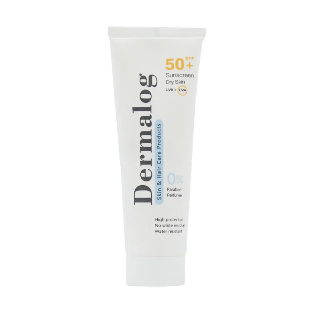 کرم ضد آفتاب بی رنگ درمالوگ SPF50 مناسب پوست خشک 50 میلی لیتر - تصویر 1