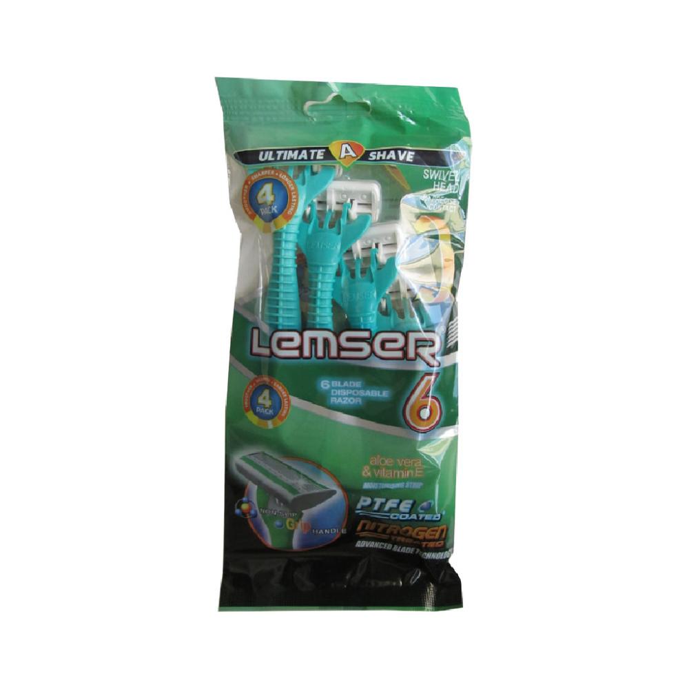 تیغ اصلاح شش لبه صابوندار لمسر 4 عدد - تصویر 1