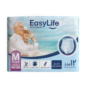 پوشینه شورتی بزرگسال ایزی لایف سایز متوسط 12 عدد