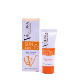 کرم ضد آفتاب بی رنگ ولفرا SPF50 مناسب پوست خشک و نرمال 40 میلی لیتر