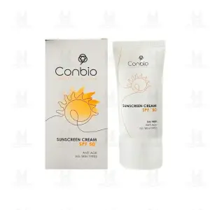 کرم ضدآفتاب بی رنگ کانبیو SPF50 مناسب انواع پوست 50 میلی لیتر