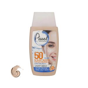 ضد آفتاب رنگی پیکسل SPF50 مناسب پوست چرب و جوش دار بژ روشن