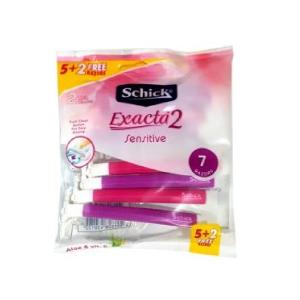 پک خودتراش پفکی اگزکتا زنانه 2 لبه 2+5 عددی
