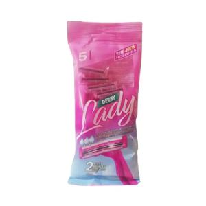 تیغ اصلاح زنانه 2 لبه دربی Derby مدل Lady 5 عدد