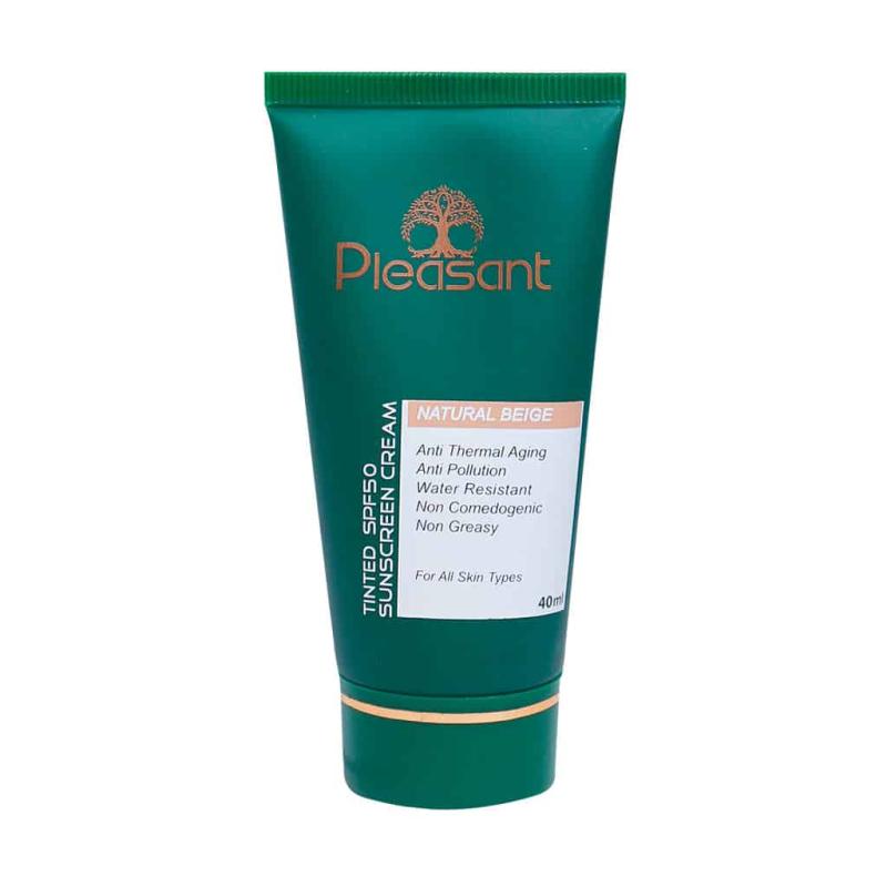 کرم ضد آفتاب رنگی SPF50 پلزنت بژ روشن - تصویر 2