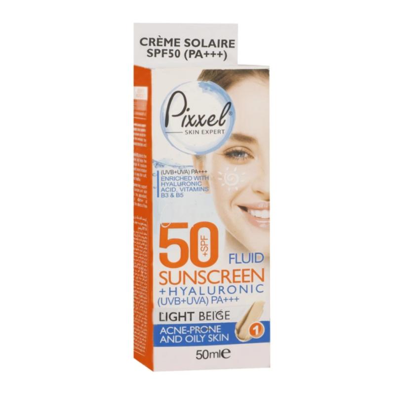 ضد آفتاب رنگی پیکسل SPF50 مناسب پوست چرب و جوش دار بژ روشن - تصویر 2