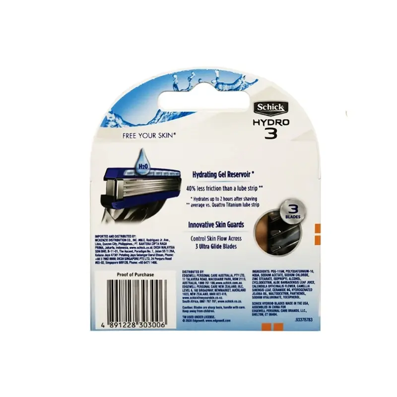 تیغ یدک شیک مدل Hydro3 بسته 4 عددی - تصویر 3
